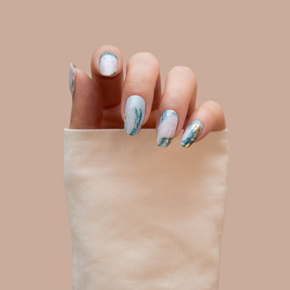 Blue Marble Nails | Manicure of the Month - living after midnite